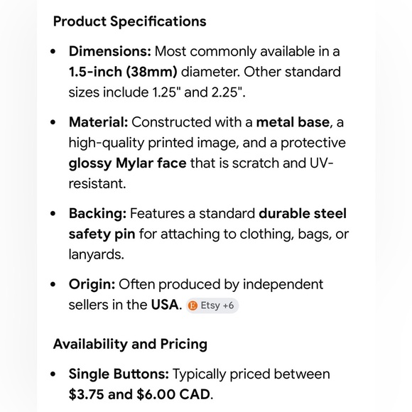 $3 Add-On 🆕Taylor Swift Button Pin - Picture 3 of 10